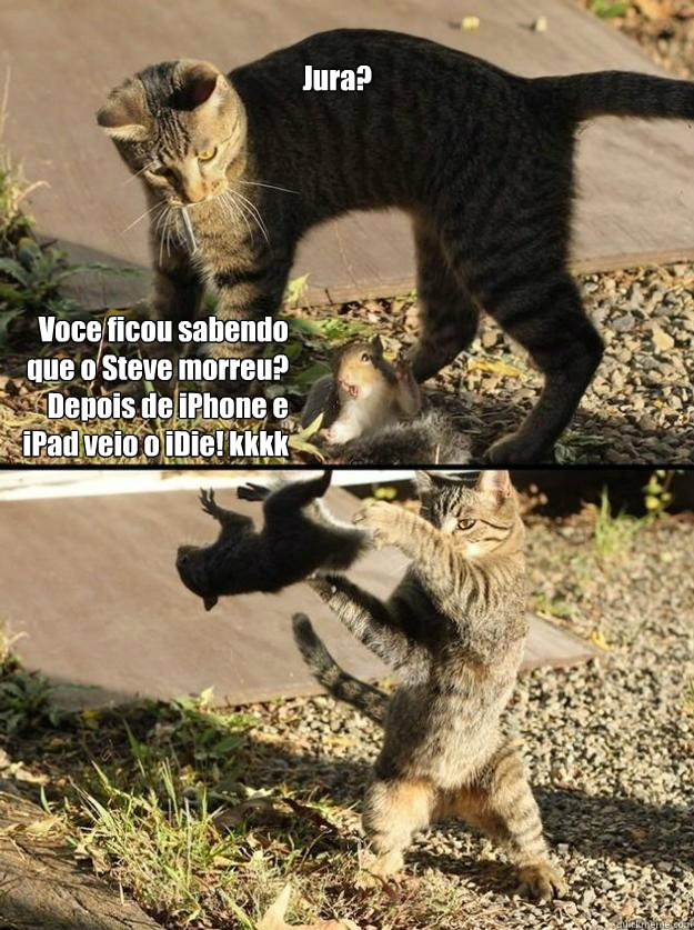 Voce ficou sabendo que o Steve morreu? Depois de iPhone e  iPad veio o iDie! kkkk Jura? - Voce ficou sabendo que o Steve morreu? Depois de iPhone e  iPad veio o iDie! kkkk Jura?  Annoying Squirrel