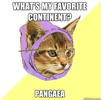 what's my favorite continent?  Pangaea  Hipster Kitty