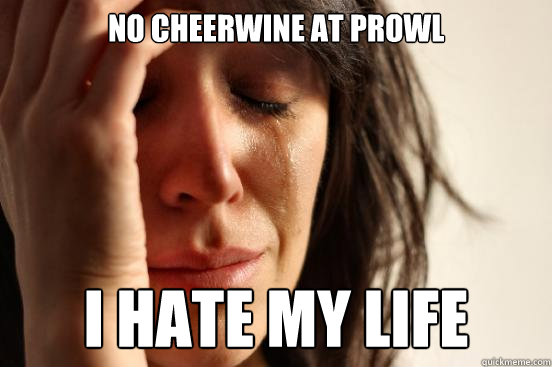 NO CHEERWINE AT PROWL I HATE MY LIFE  First World Problems