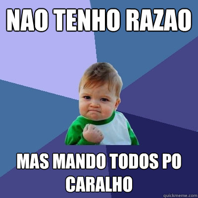 Nao tenho razao mas mando todos po caralho - Nao tenho razao mas mando todos po caralho  Success Kid