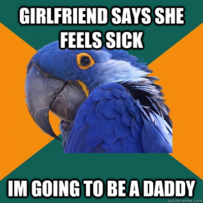 Girlfriend says she feels sick im going to be a daddy - Girlfriend says she feels sick im going to be a daddy  Paranoid Parrot