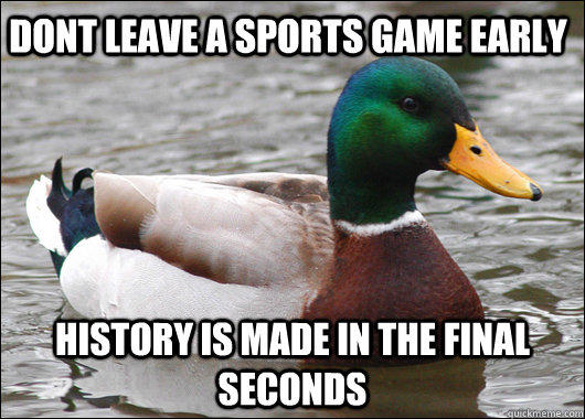 dont leave a sports game early  history is made in the final seconds   