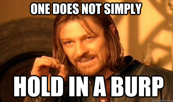 One does not simply hold in a burp  Boromir