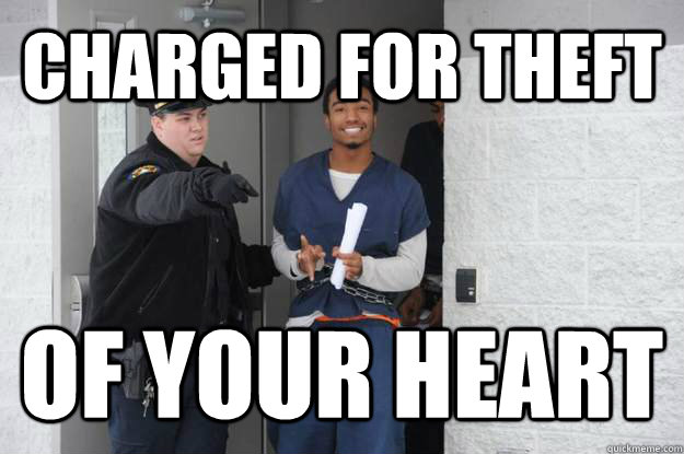 CHARGED FOR THEFT OF YOUR HEART  Ridiculously Photogenic Prisoner