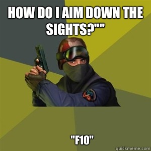 How do I aim down the sights?