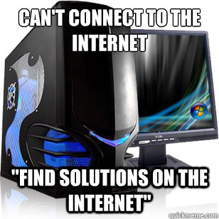 Can't connect to the internet 