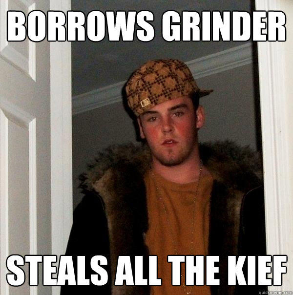 borrows grinder Steals all the Kief - borrows grinder Steals all the Kief  Scumbag Steve