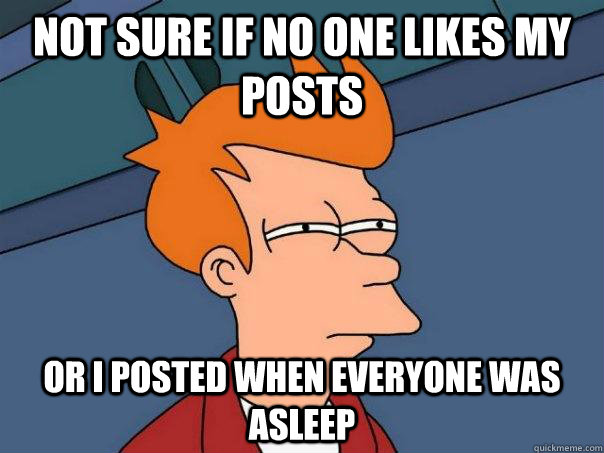 Not sure if no one likes my posts  Or i posted when everyone was asleep  Futurama Fry