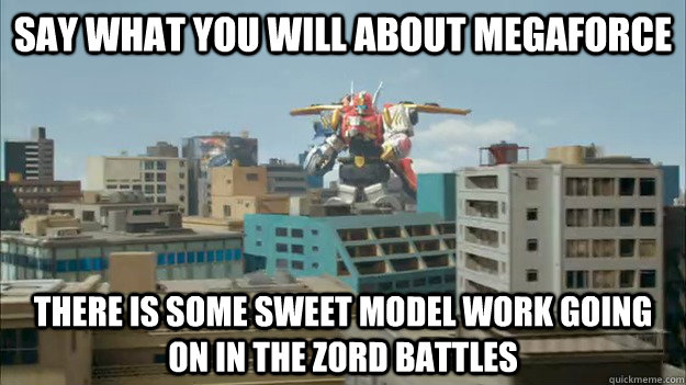 Say what you will about Megaforce There is some sweet model work going on in the zord battles - Say what you will about Megaforce There is some sweet model work going on in the zord battles  prm-megazord-city
