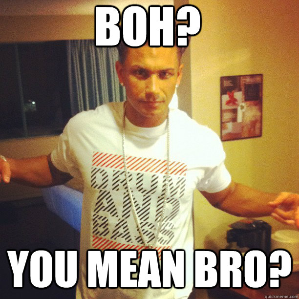 boh? you mean bro? - boh? you mean bro?  Drum and Bass DJ Pauly D