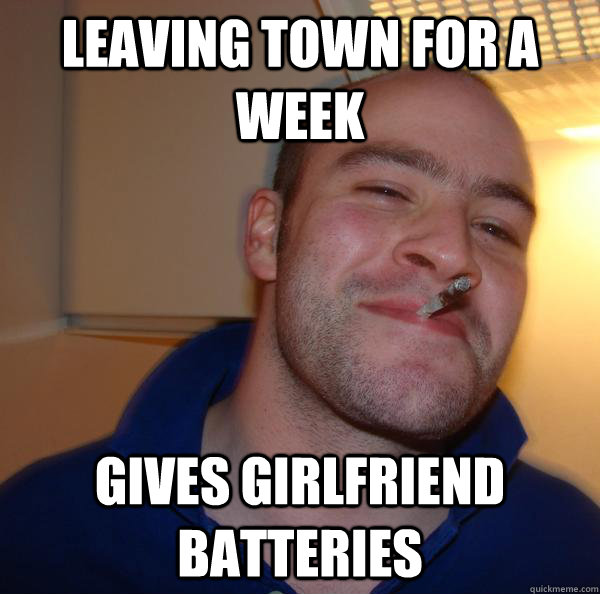 Leaving town for a week Gives Girlfriend Batteries - Leaving town for a week Gives Girlfriend Batteries  Misc