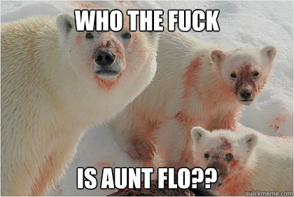 Who the fuck is aunt flo??  Bad News Bears