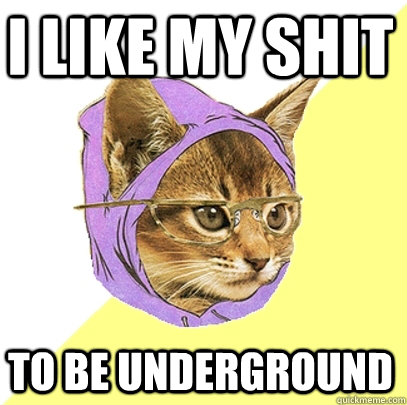 I like my shit to be underground  Hipster Kitty