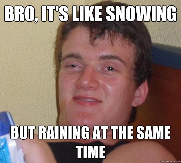 bro, it's like snowing but raining at the same time - bro, it's like snowing but raining at the same time  10 Guy