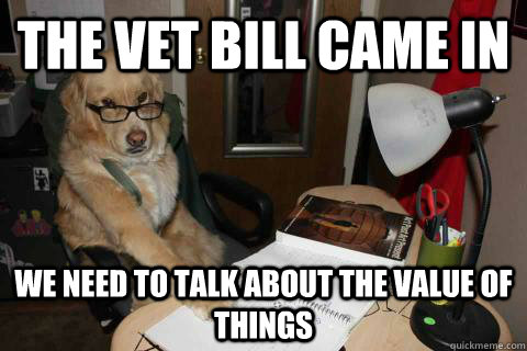 The vet bill came in We need to talk about the value of things - The vet bill came in We need to talk about the value of things  Misc