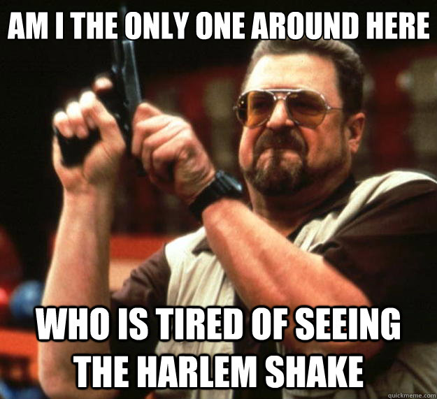 Am I the only one around here who is tired of seeing the harlem shake  Big Lebowski