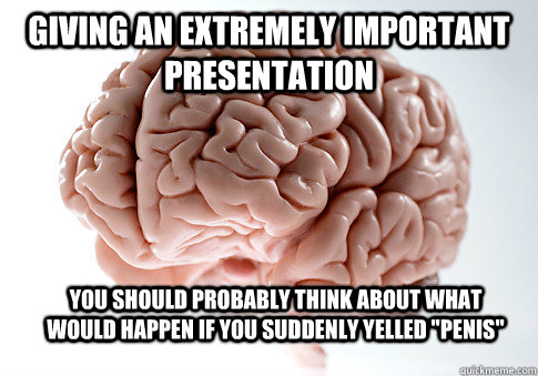 Giving an extremely important presentation You should probably think about what would happen if you suddenly yelled 