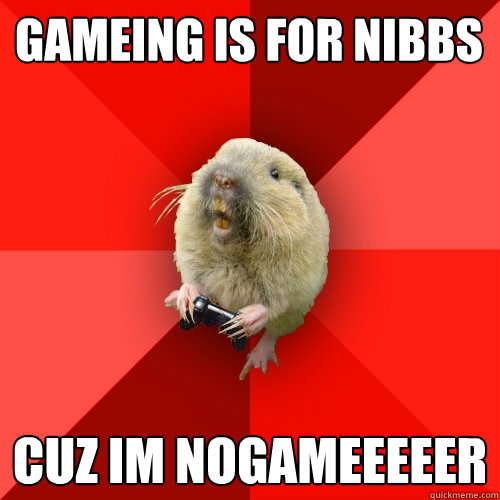 gameing is for nibbs CUZ IM nogameeeeer  Gaming Gopher