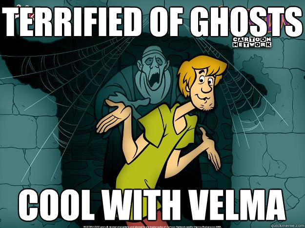 TERRIFIED OF GHOSTS COOL WITH VELMA  Irrational Shaggy