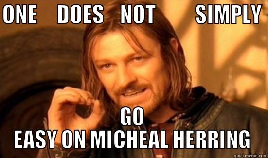 Michael Herring - ONE     DOES    NOT          SIMPLY GO EASY ON MICHEAL HERRING Boromir