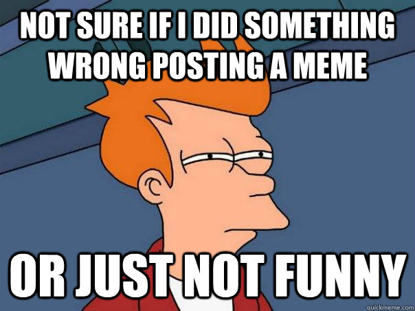 Not sure if i did something wrong posting a meme Or just not funny  Futurama Fry