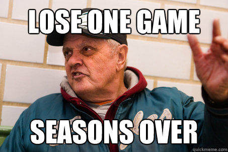 LOSE ONE GAME SEASONS OVER   Typical Eagles Fan