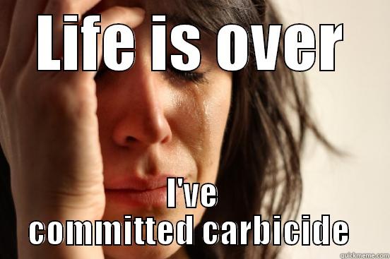 Diet cheating - LIFE IS OVER I'VE COMMITTED CARBICIDE  First World Problems