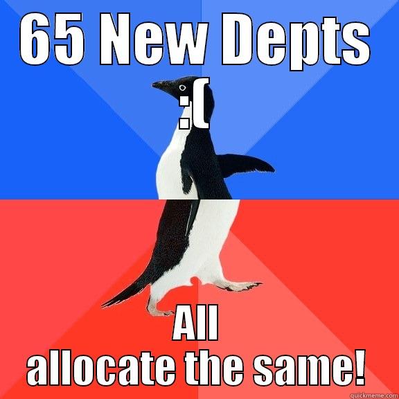 GAH life - 65 NEW DEPTS :( ALL ALLOCATE THE SAME! Socially Awkward Awesome Penguin