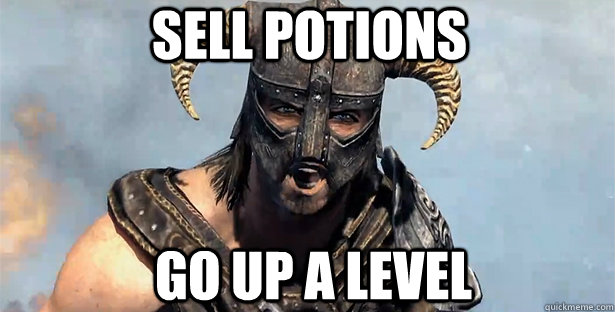 SELL POTIONS GO UP A LEVEL  skyrim