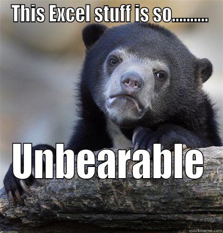 THIS EXCEL STUFF IS SO.......... UNBEARABLE  Confession Bear