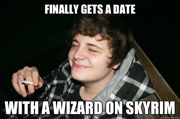 Finally gets a date With a wizard on skyrim  epic gamer