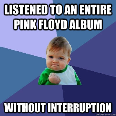 Listened to an entire Pink Floyd album without interruption  Success Kid