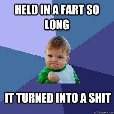 Held in a fart so long It turned into a shit - Held in a fart so long It turned into a shit  Success Kid