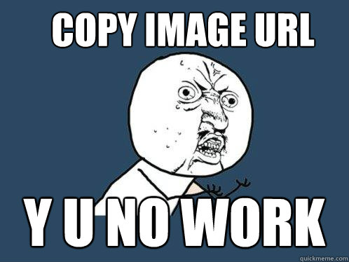 COPY IMAGE URL y u no work  Y U No