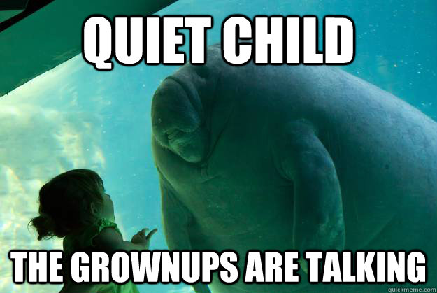 Quiet child the grownups are talking  Overlord Manatee