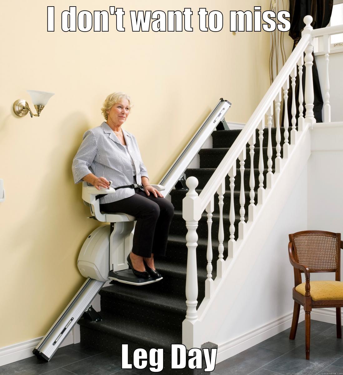 Stair Chair - I DON'T WANT TO MISS LEG DAY Misc