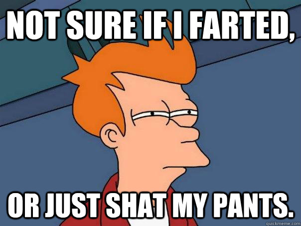 Not sure if I farted, Or just shat my pants.  Futurama Fry