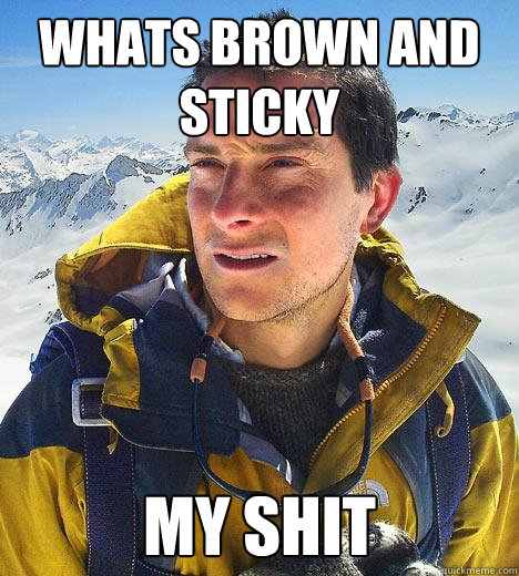 Whats brown and sticky my shit  Bear Grylls