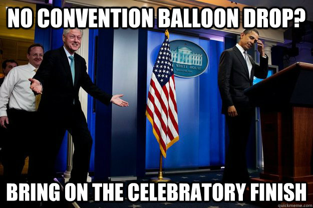 no convention balloon drop? bring on the celebratory finish - no convention balloon drop? bring on the celebratory finish  Misc