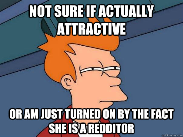 Not sure if actually attractive  Or am just turned on by the fact she is a redditor  Futurama Fry