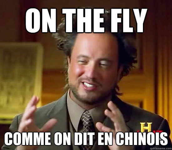 On the fly comme on dit en chinois  Ancient Aliens