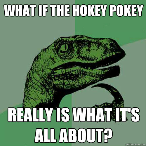 what if the hokey pokey really is what it's all about?  Philosoraptor