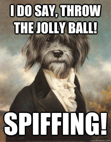 I do say, throw the jolly ball! Spiffing!  