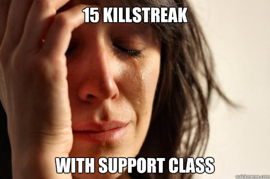 15 Killstreak With Support class - 15 Killstreak With Support class  First World Problems