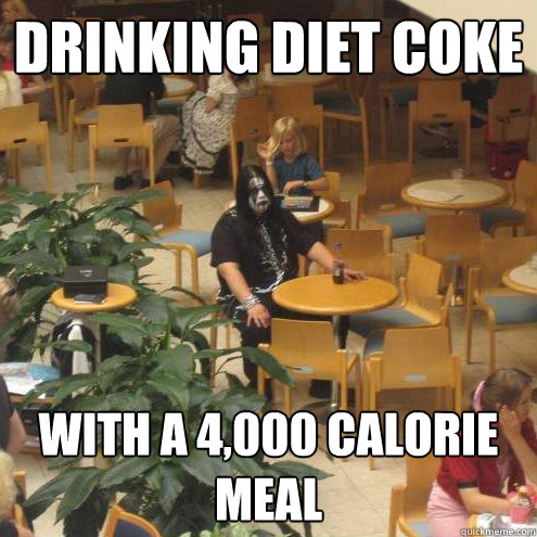 Drinking Diet Coke With a 4,000 Calorie Meal  