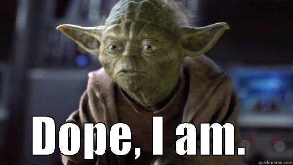  DOPE, I AM.  True dat, Yoda.