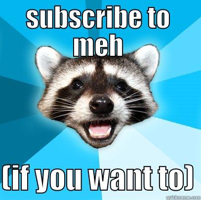 subcribe to meh - SUBSCRIBE TO MEH  (IF YOU WANT TO) Lame Pun Coon