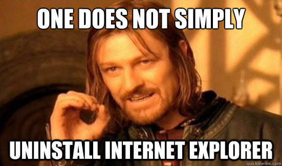 One Does Not Simply uninstall internet explorer - One Does Not Simply uninstall internet explorer  Boromir