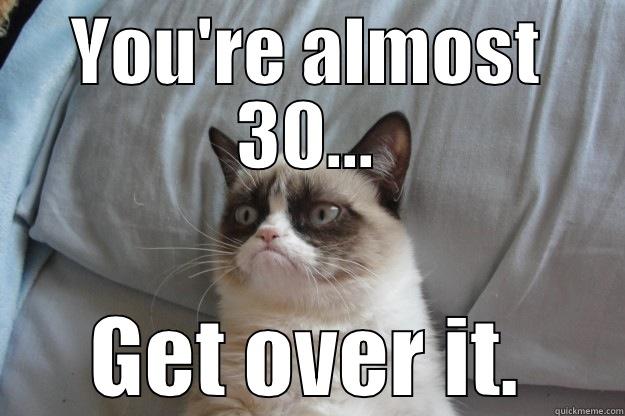 Man up Grumpy Cat - YOU'RE ALMOST 30... GET OVER IT. Grumpy Cat