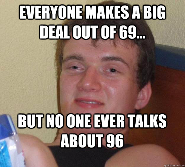 Everyone makes a big deal out of 69... But no one ever talks about 96 - Everyone makes a big deal out of 69... But no one ever talks about 96  10 Guy